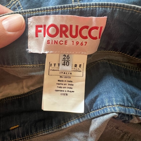 NWT Fiorucci Blue Denim Overalls Shorts Size 26/40 Italian (D3) - Picture 6 of 6